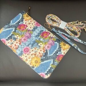 Floral Snake Print Clutch with Strap